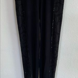 Grayse top and marching joggers in black with black croquet & beads, size s